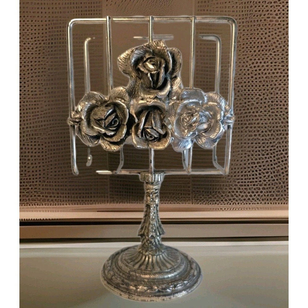 Vintage 1950s Pedestal Napkin Guest Towel Holder Hollywood Regency Deco